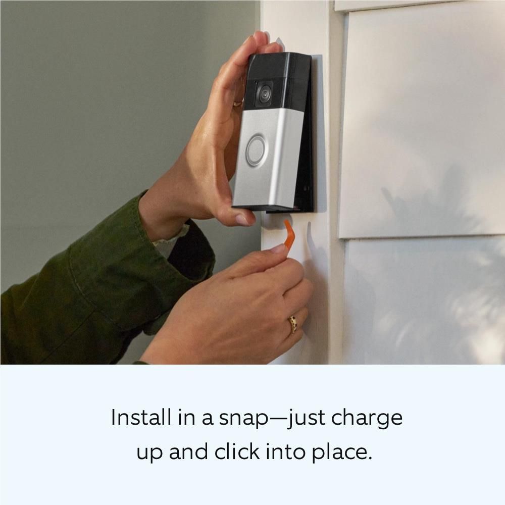 Ring Battery Video Doorbell with Chime (Satin Nickel)
