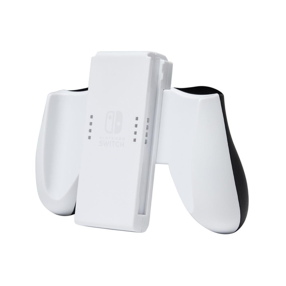 White Joy-Con comfort grip side view with central mount and curved controller handles
