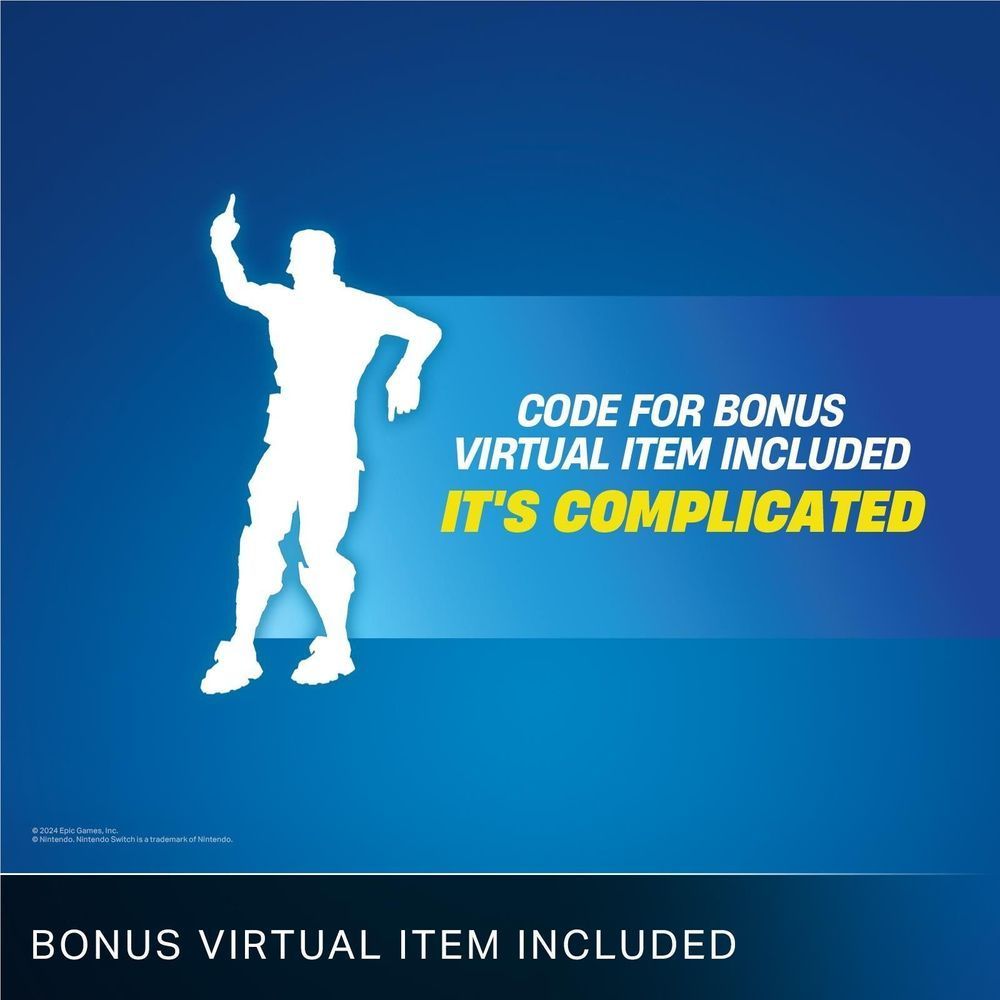 Blue promotional card reading BONUS VIRTUAL ITEM INCLUDED