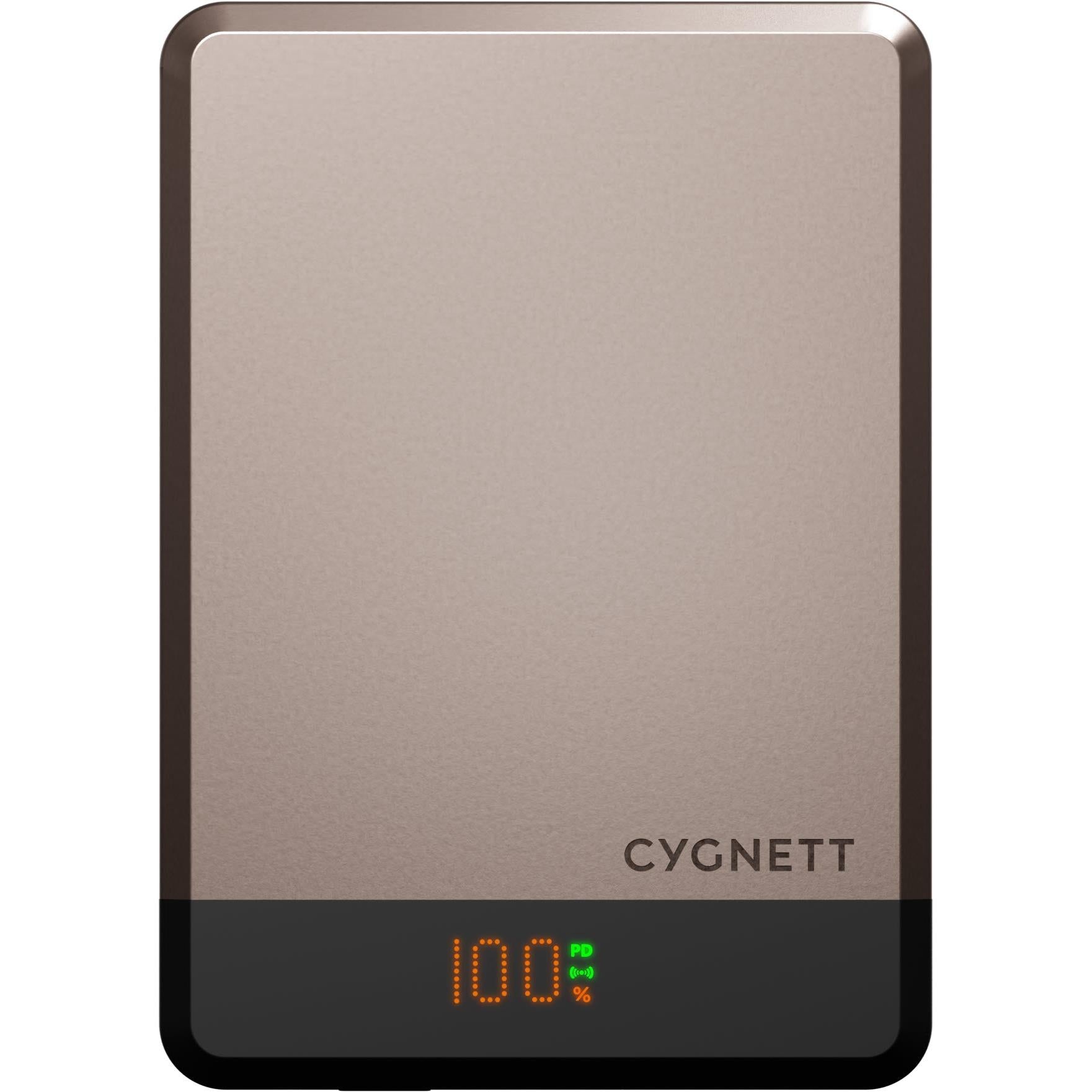 Cygnett MagSlim Magnetic Wireless Power Bank [5K] (Champagne)