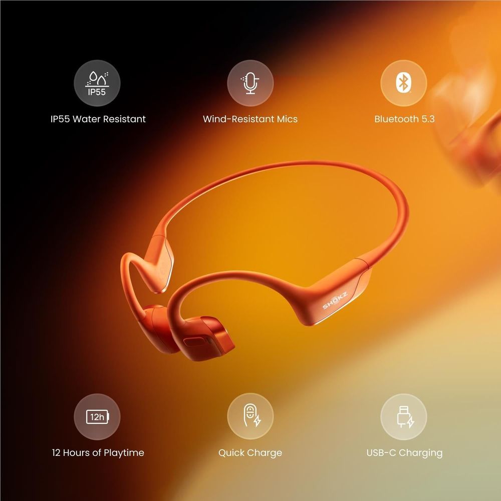 Shokz OpenRun Pro 2 Open-Ear Headphones (Orange)