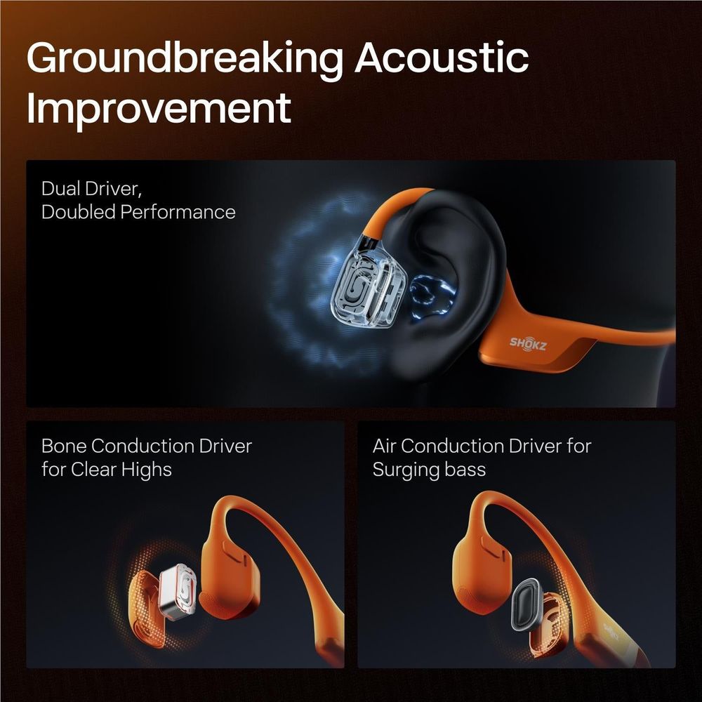 Shokz OpenRun Pro 2 Mini Open-Ear Headphones (Orange)