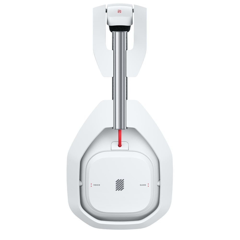 White headset charging base with vertical stand