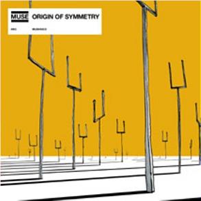 Muse Origin of Symmetry album cover with yellow geometric shapes and title text