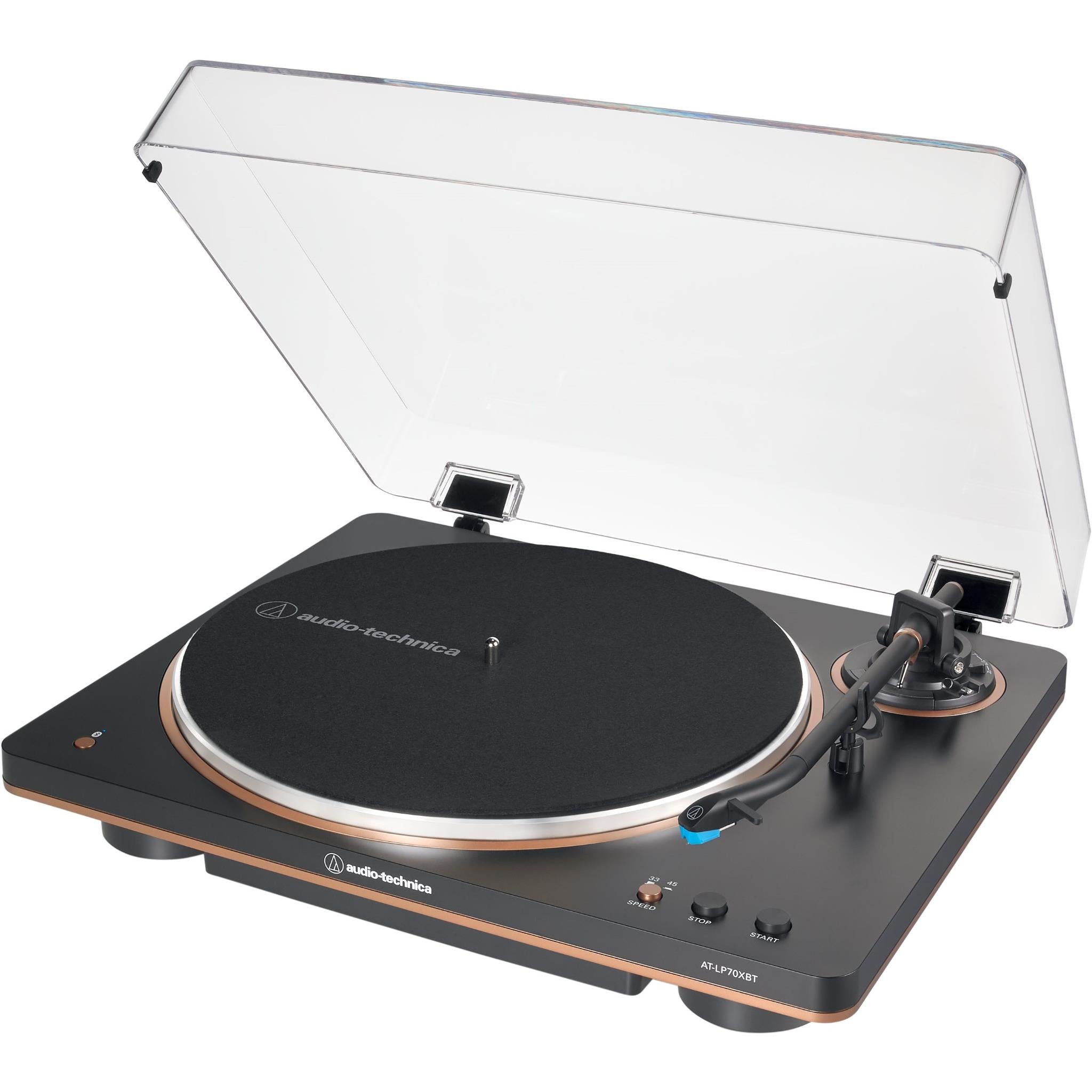 Audio-Technica AT-LP70XBT fully automatic Bluetooth turntable in black and bronze, image 2 - Turntables at Tech Supply Shed NZ