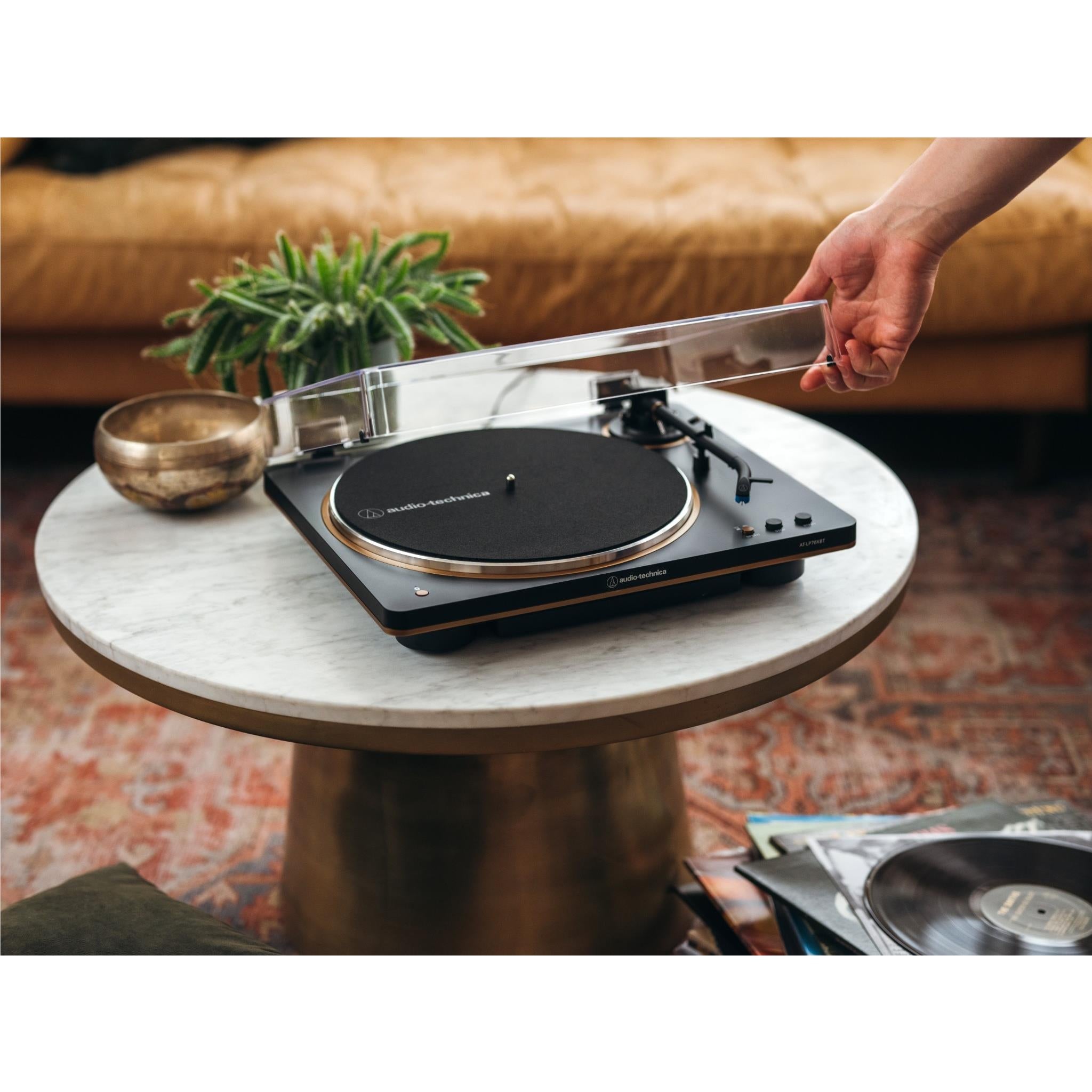 Audio-Technica AT-LP70XBT fully automatic Bluetooth turntable in black and bronze, image 8 - Turntables at Tech Supply Shed NZ