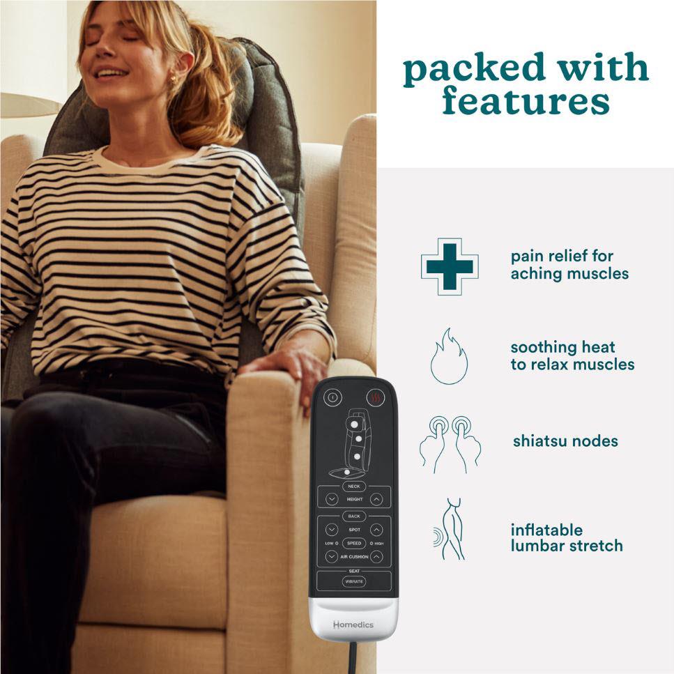 Homedics MCS-1010H-AU Total Recline Shiatsu Massage Cushion