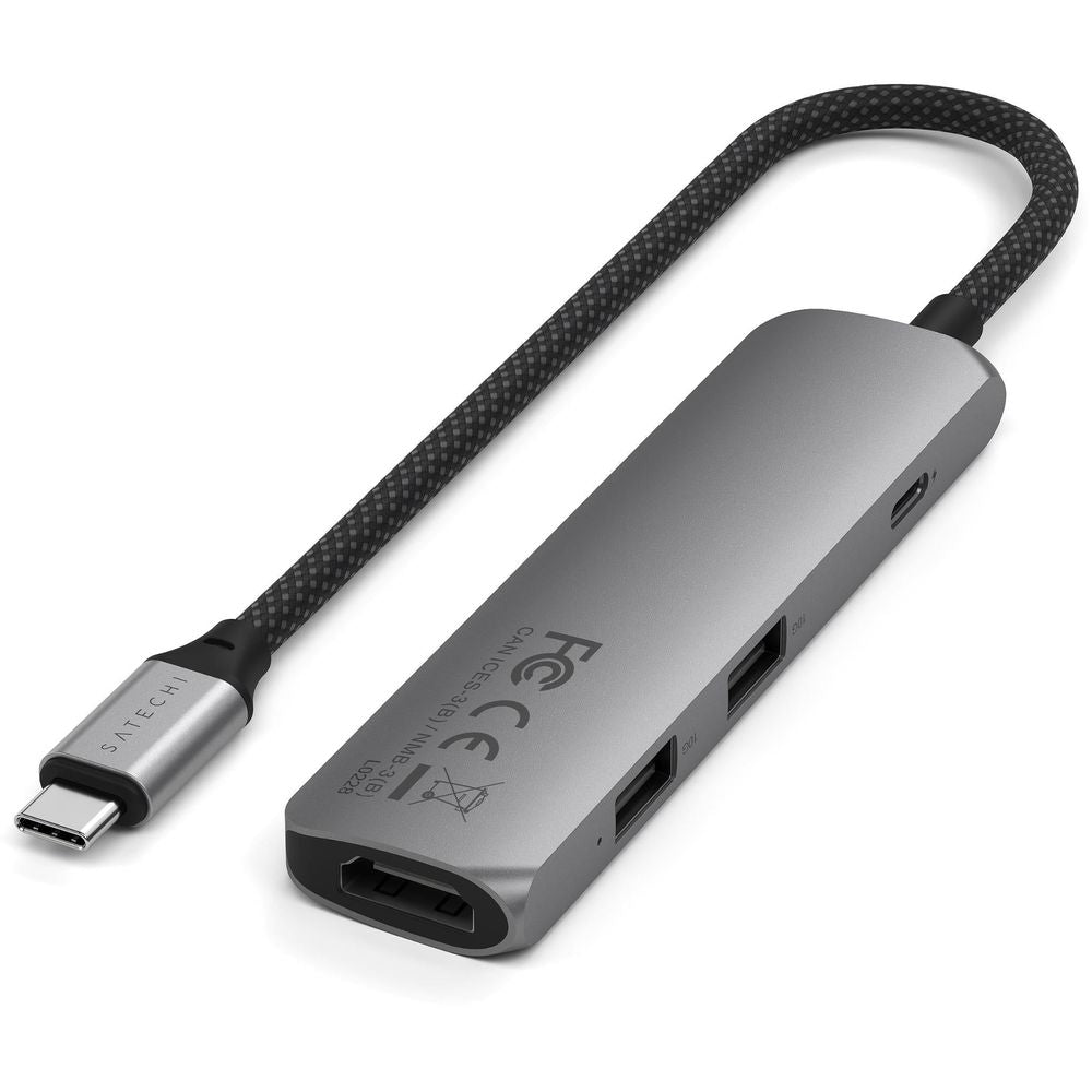 Satechi 4-in-1 USB-C Slim Multiport Adapter 4K (Space Grey)