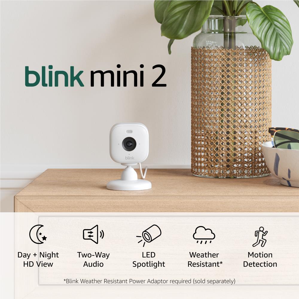 Blink Mini 2 Wired Smart Security Camera (White)