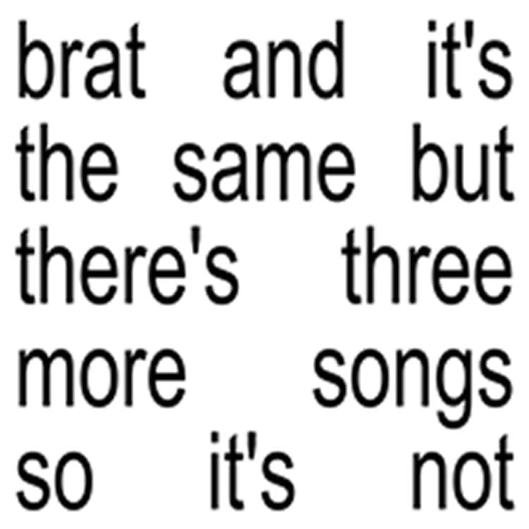 brat and it's the same but there's three more songs so it's not (White Vinyl) - By: Charli Xcx