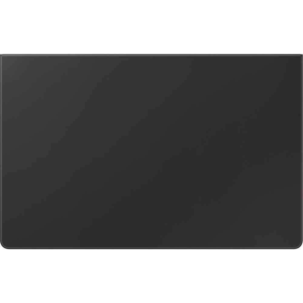 Black keyboard cover with smooth back panel and rounded corners