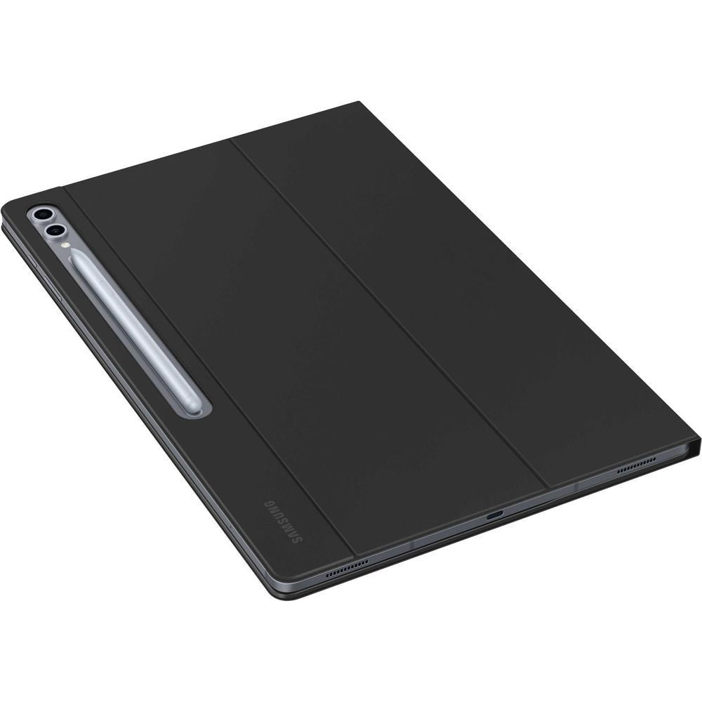 Black keyboard cover with pen holder and back panel hinge detail