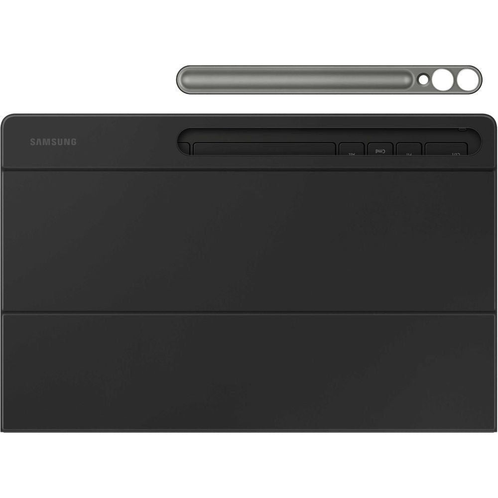 Black keyboard cover showing pen holder bar and recessed keyboard area