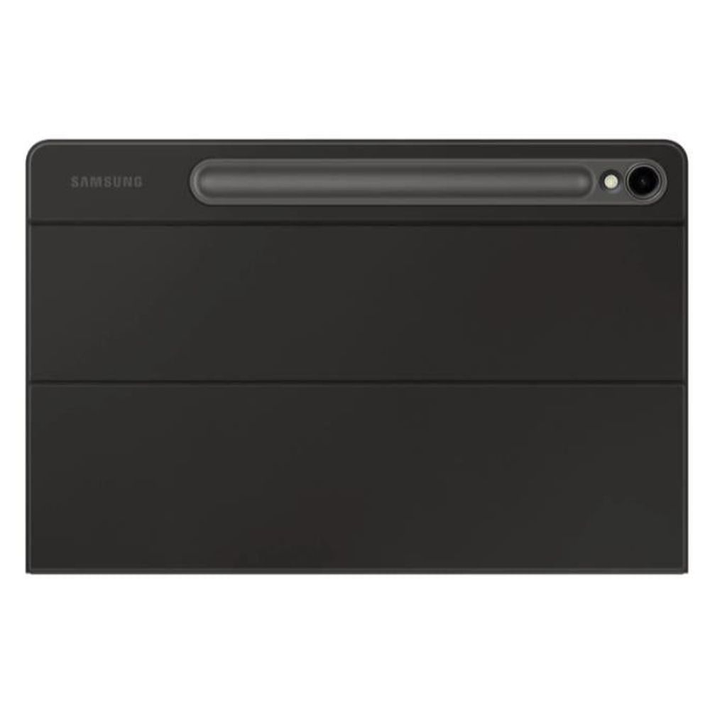 Black keyboard folio case with top bar and camera cutouts