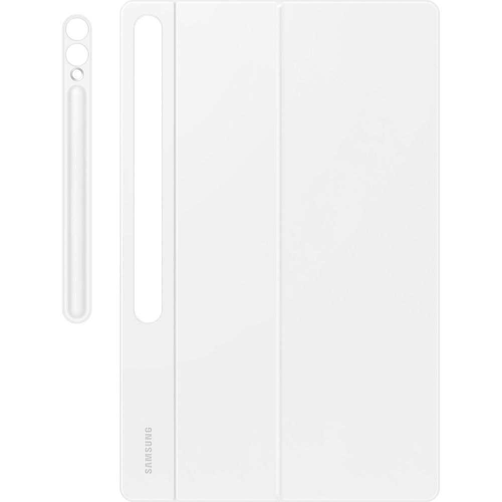White Samsung Book Cover Keyboard with Trackpad, back cover close-up.