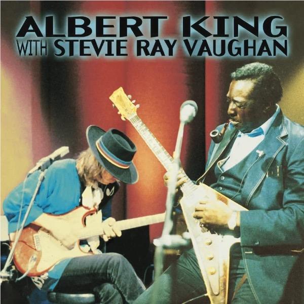 Music album cover featuring Albert King and Stevie Ray Vaughan playing guitars