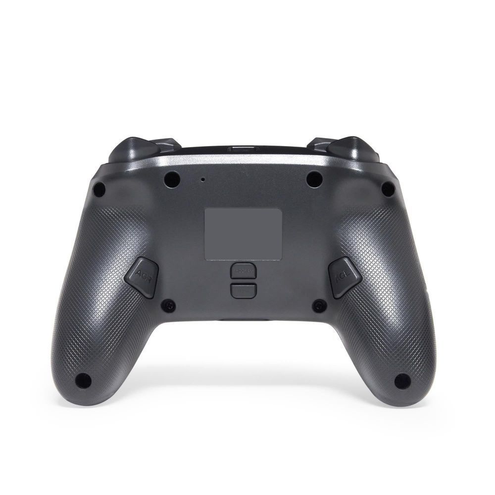 Wireless Nintendo Switch controller back view with trigger housings and textured grips