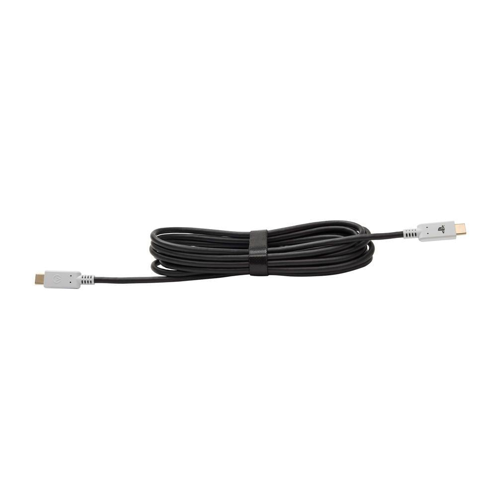 USB-C to USB-C cable with two connectors, black cord