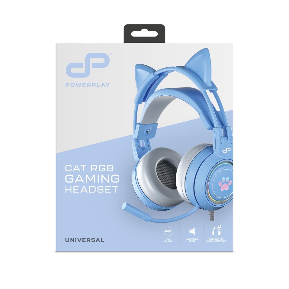 PowerPlay Cat RGB Gaming Headset (Blue)