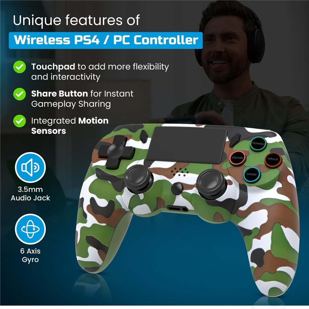 Playmax Wireless Controller V2 for PlayStation 4 (Camo)