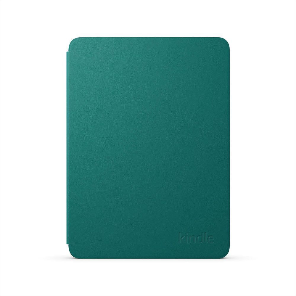 Jade leather folio cover for Kindle e-reader, front view