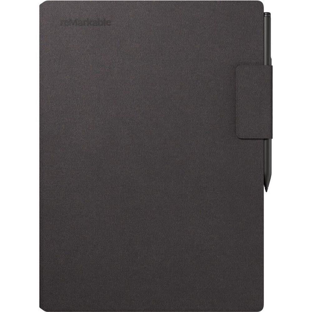Basalt folio cover closed with built-in strap and marker stylus on the side