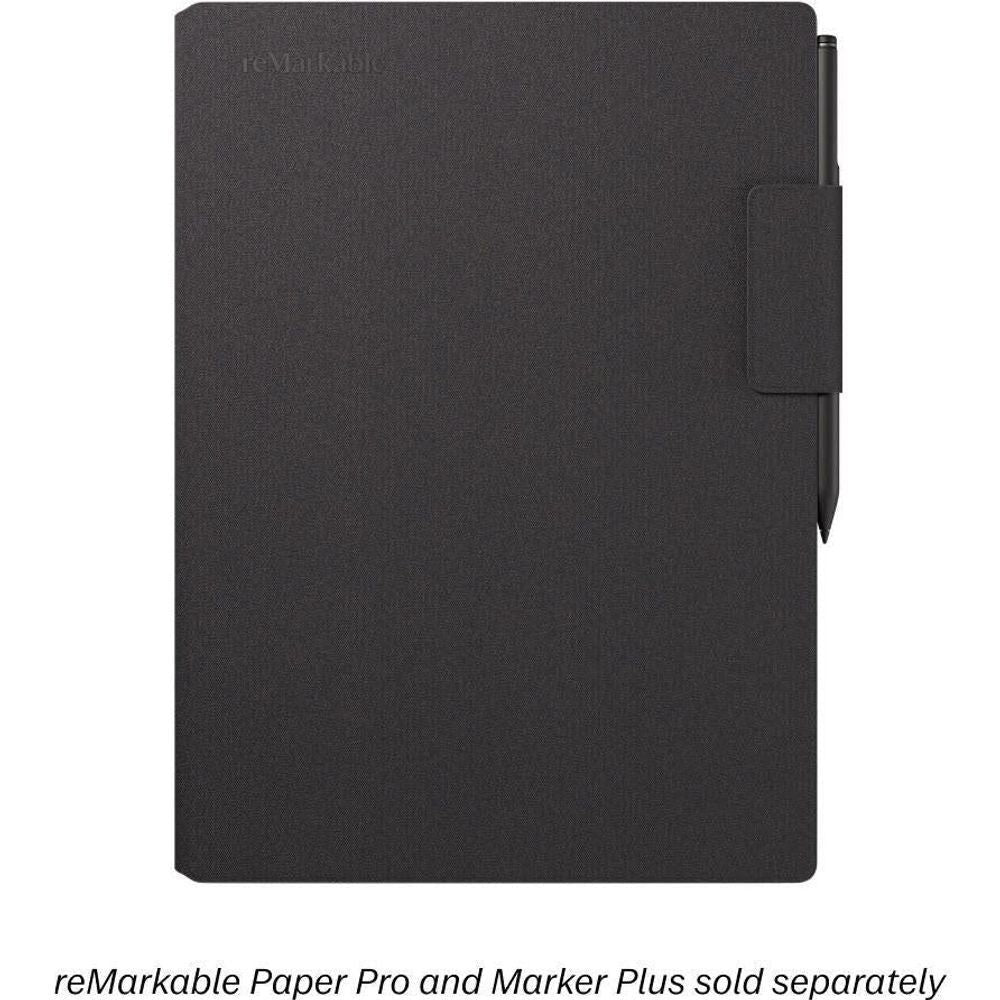 Basalt dark gray folio case with magnetic flap and built-in pen holder.