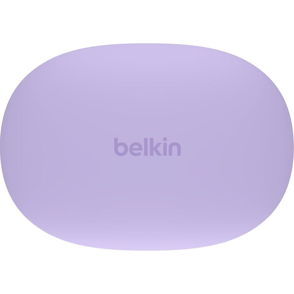 Lavender charging case with Belkin logo