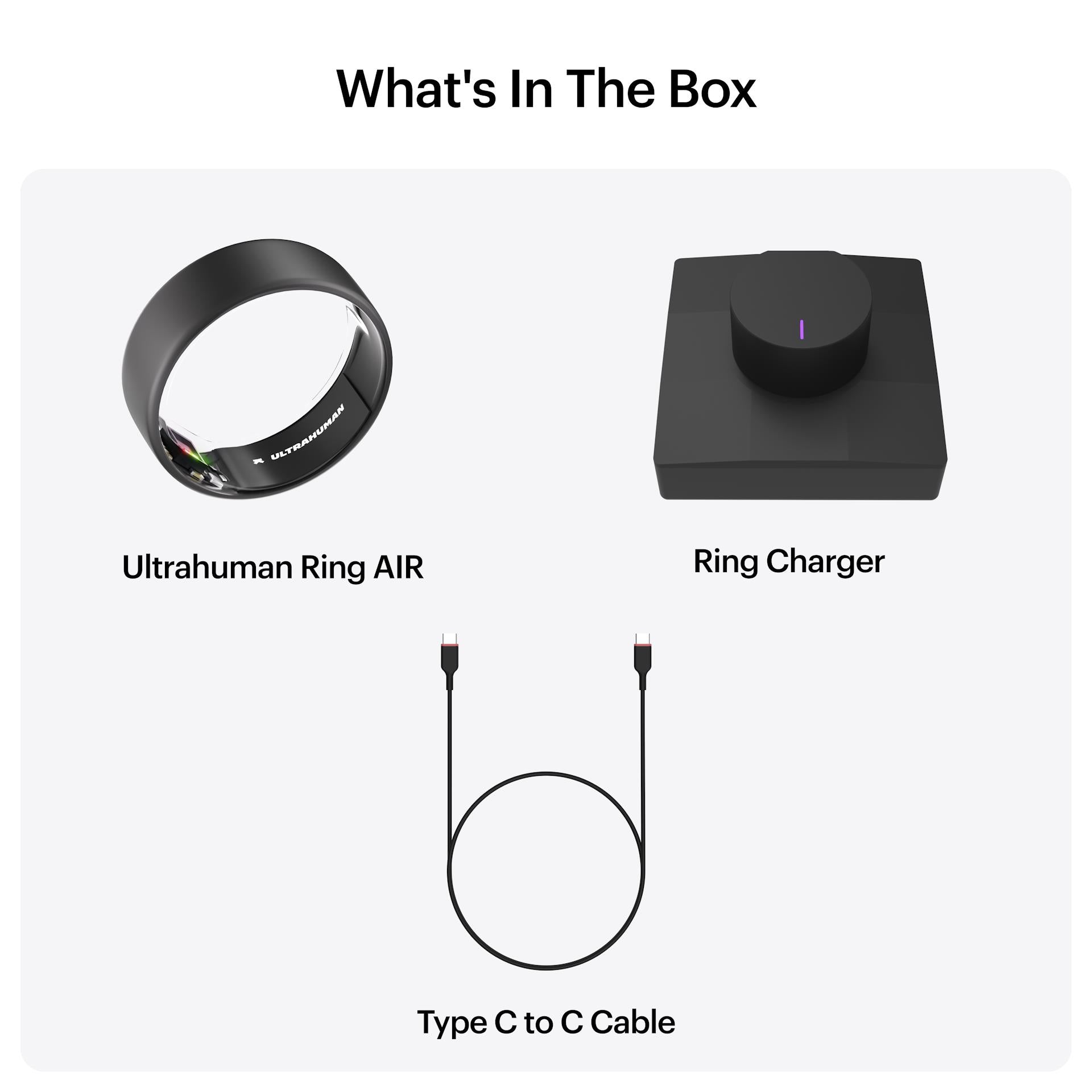 Ultrahuman Ring Air smart ring in matte grey, size 6, image 9 - Smart Rings at Tech Supply Shed NZ