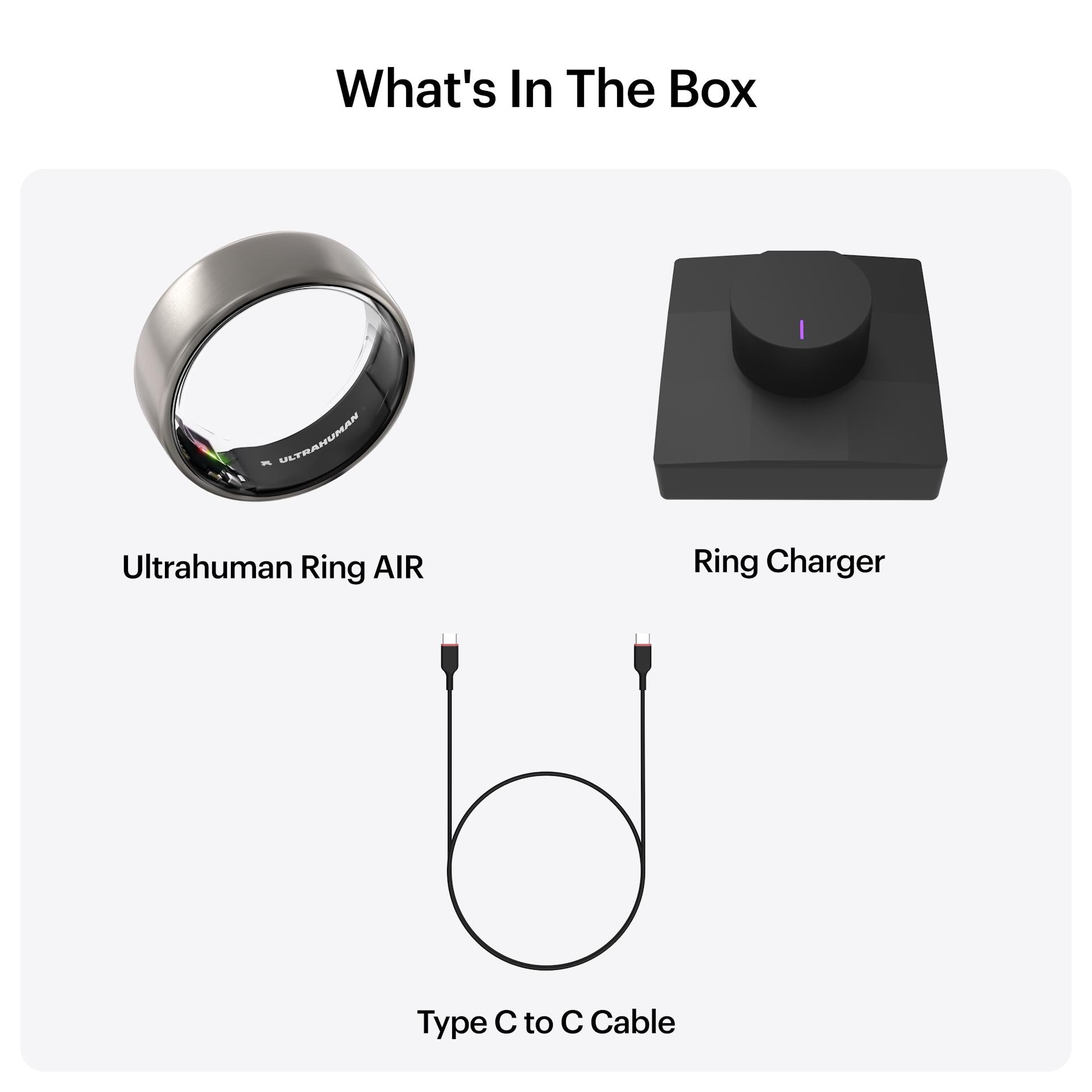 Ultrahuman Ring AIR smart ring in Titanium, size 7, image 9 - Smart Rings at Tech Supply Shed NZ