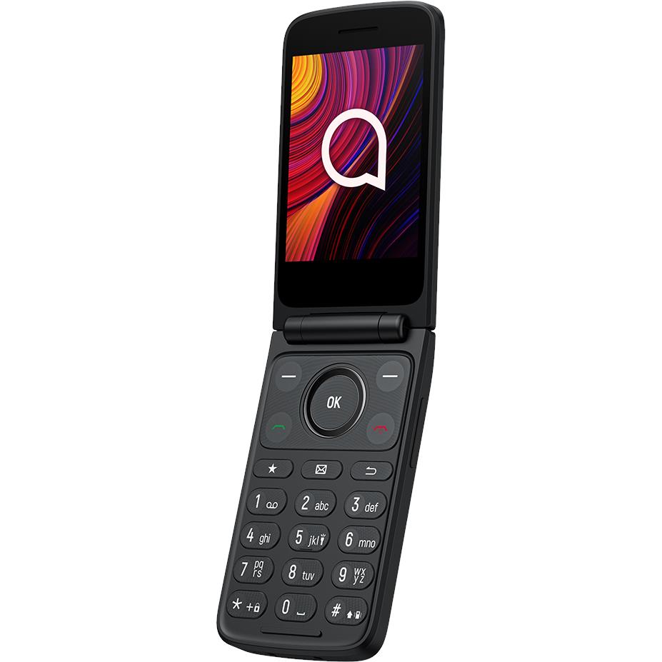 Alcatel 4043 4G flip phone in Black with charging cradle, image 3 - Mobile Phones at Tech Supply Shed NZ