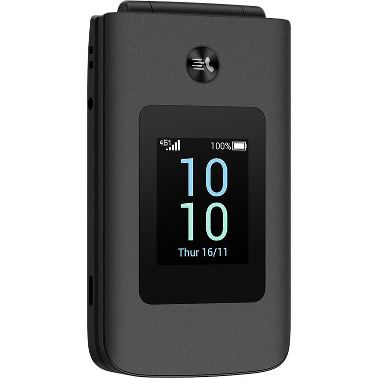 Alcatel 4043 4G flip phone in Black with charging cradle, image 4 - Mobile Phones at Tech Supply Shed NZ
