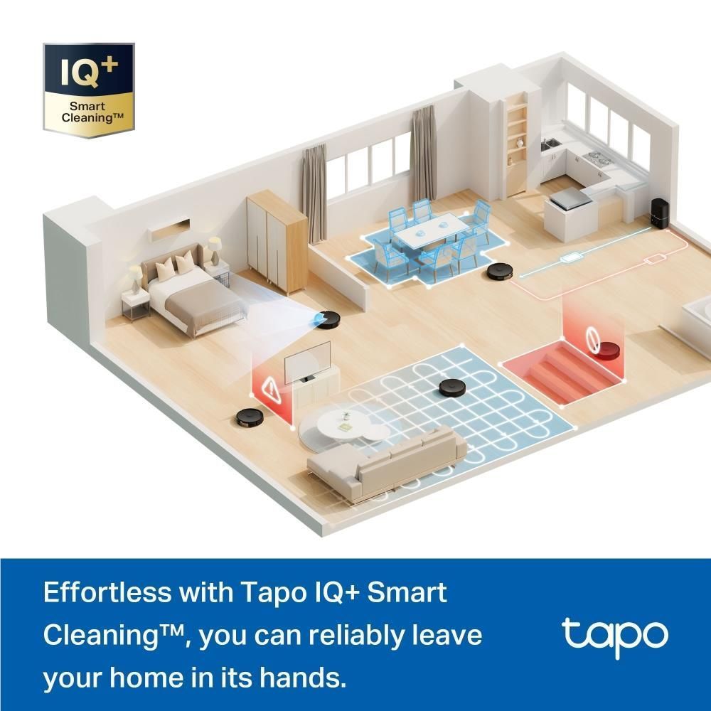 Robot vacuum and mop navigation map diagram with room layout zones