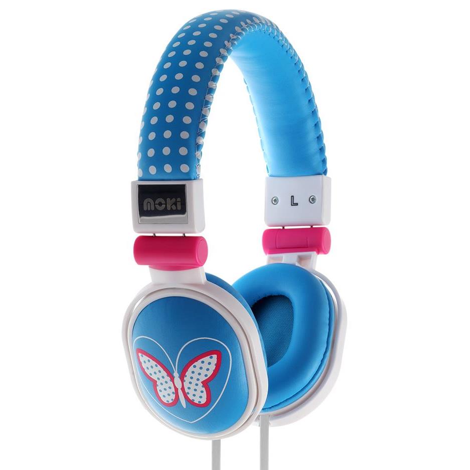 Moki Popper Kids Over-Ear Headphones (Butterfly Blue)