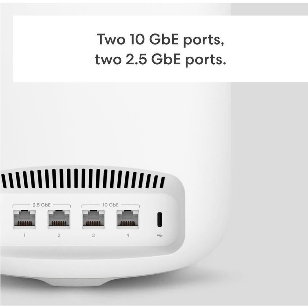 eero Max 7 mesh router ports view with Ethernet connectors