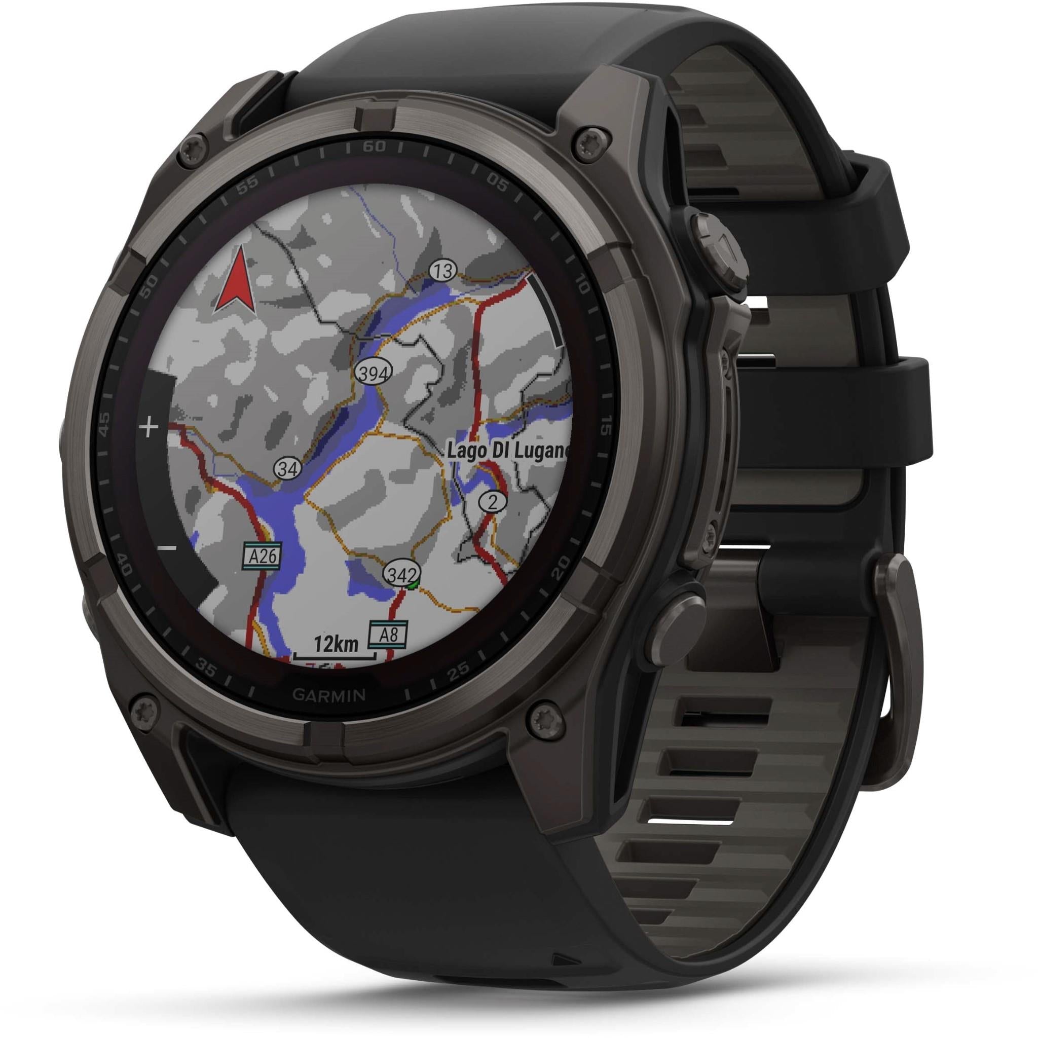 Garmin fenix 8 51mm SOLAR Sapphire Edition Carbon Grey Titanium with Black + Pebble Grey Band