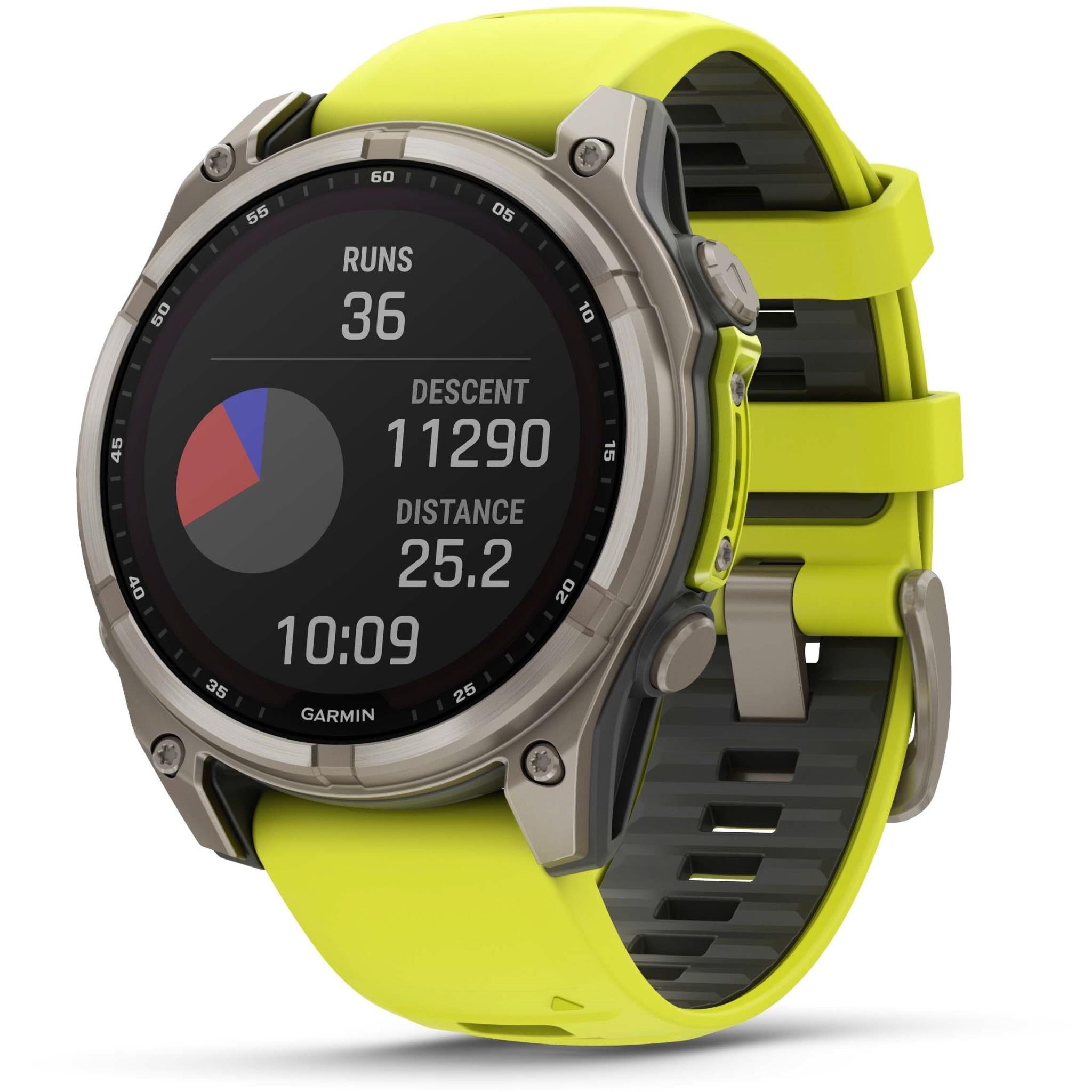 Garmin fenix 8 47mm SOLAR Sapphire Edition Bare Titanium with Amp Yellow + Graphite Band