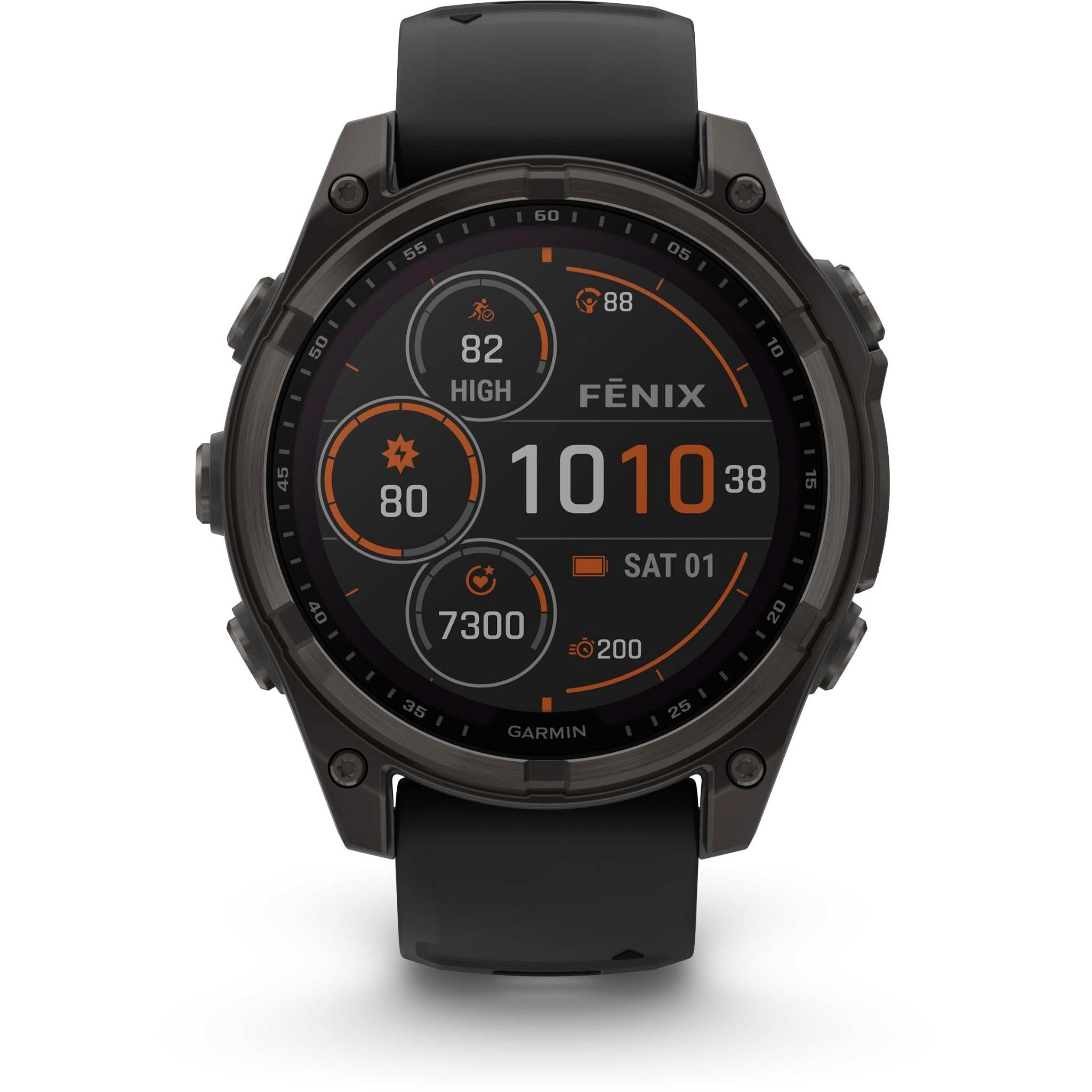 Garmin fenix 8 47mm SOLAR Sapphire Edition Carbon Grey Titanium with Black + Pebble Grey Band