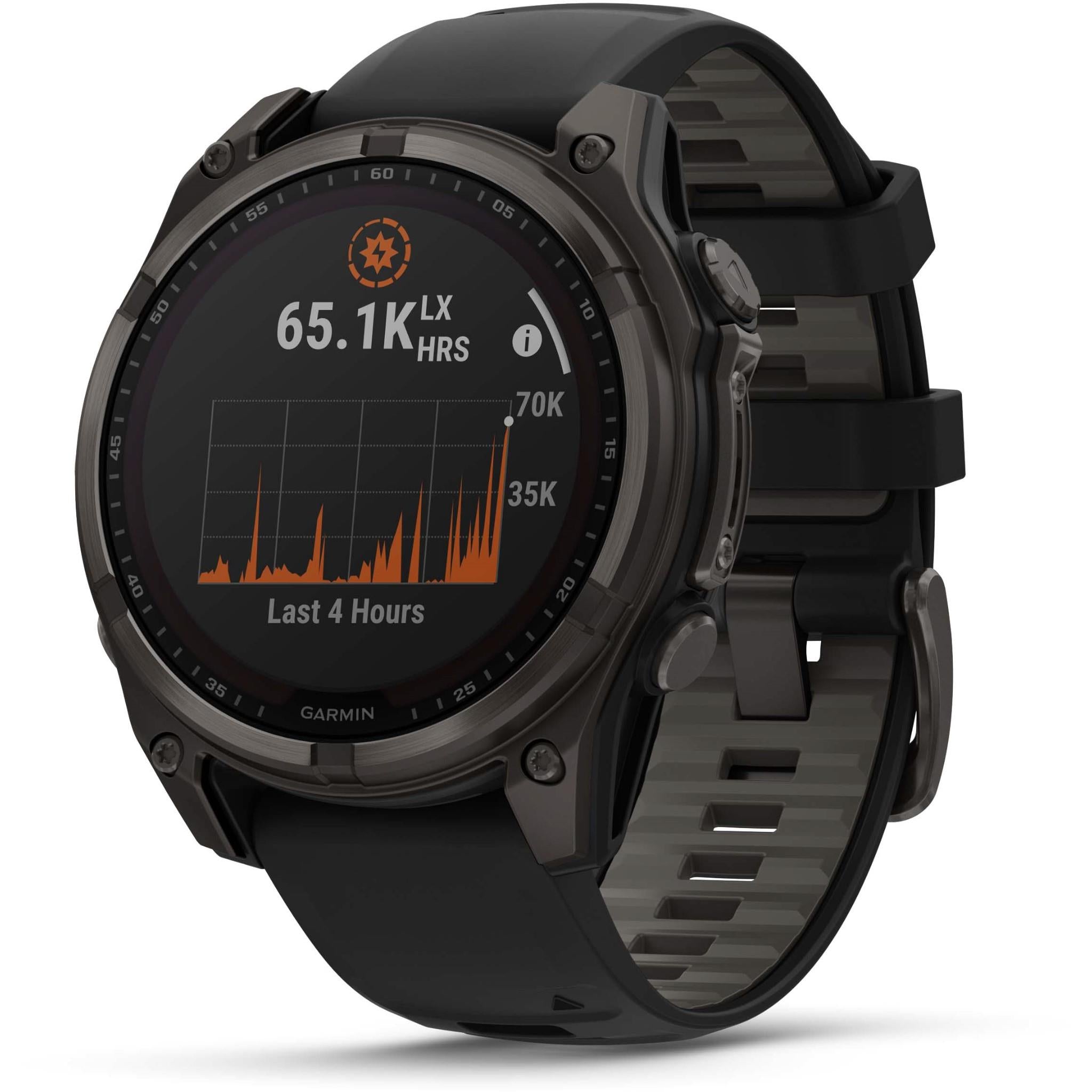 Garmin fenix 8 47mm SOLAR Sapphire Edition Carbon Grey Titanium with Black + Pebble Grey Band