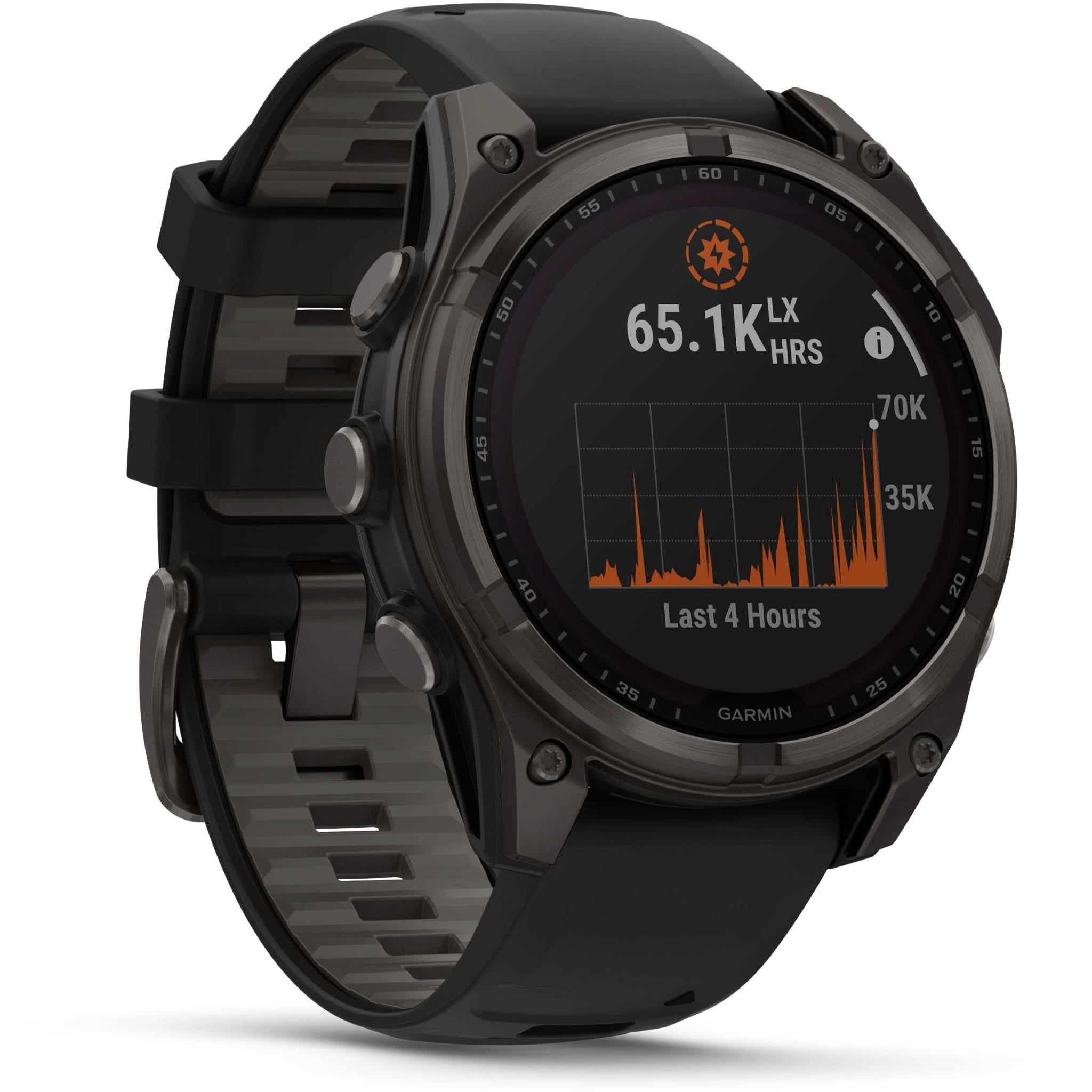 Garmin fenix 8 47mm SOLAR Sapphire Edition Carbon Grey Titanium with Black + Pebble Grey Band