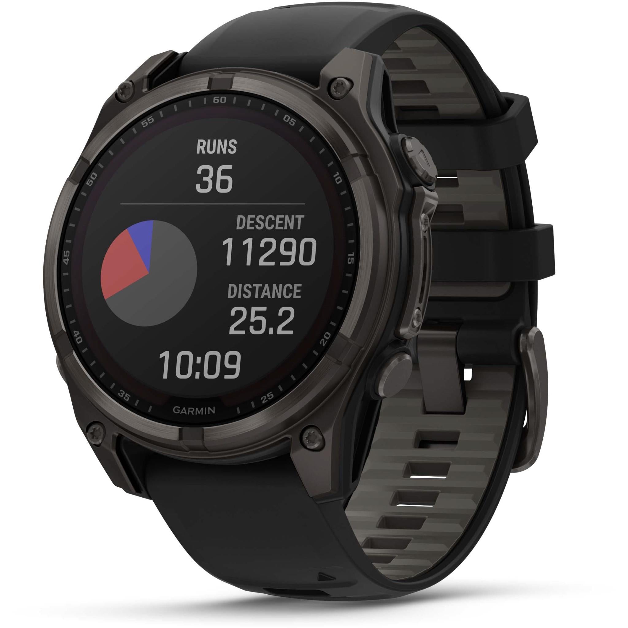 Garmin fenix 8 47mm SOLAR Sapphire Edition Carbon Grey Titanium with Black + Pebble Grey Band