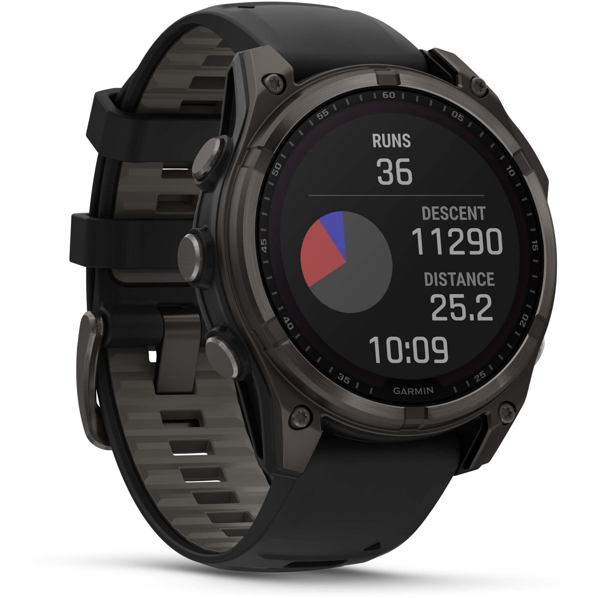 Garmin fenix 8 47mm SOLAR Sapphire Edition Carbon Grey Titanium with Black + Pebble Grey Band