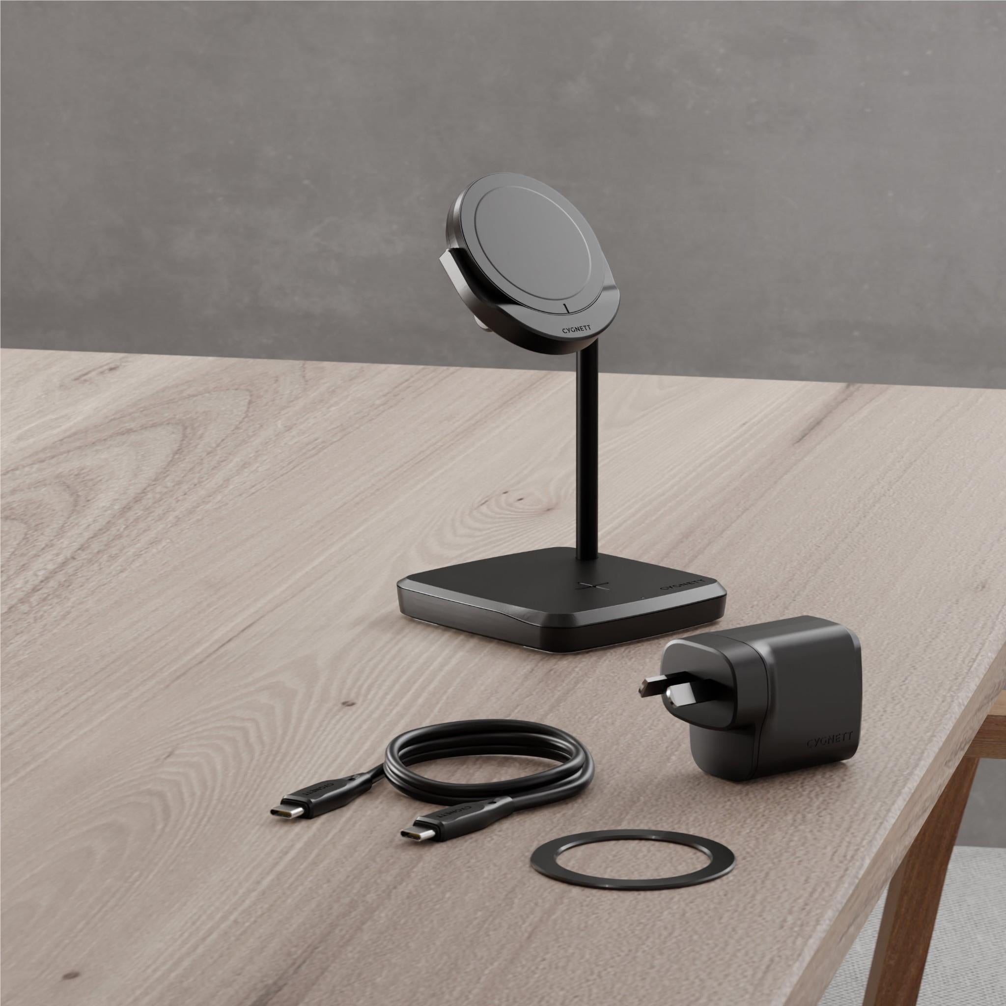Cygnett Qi2.0 2-in-1 Wireless Chargebase (Black)