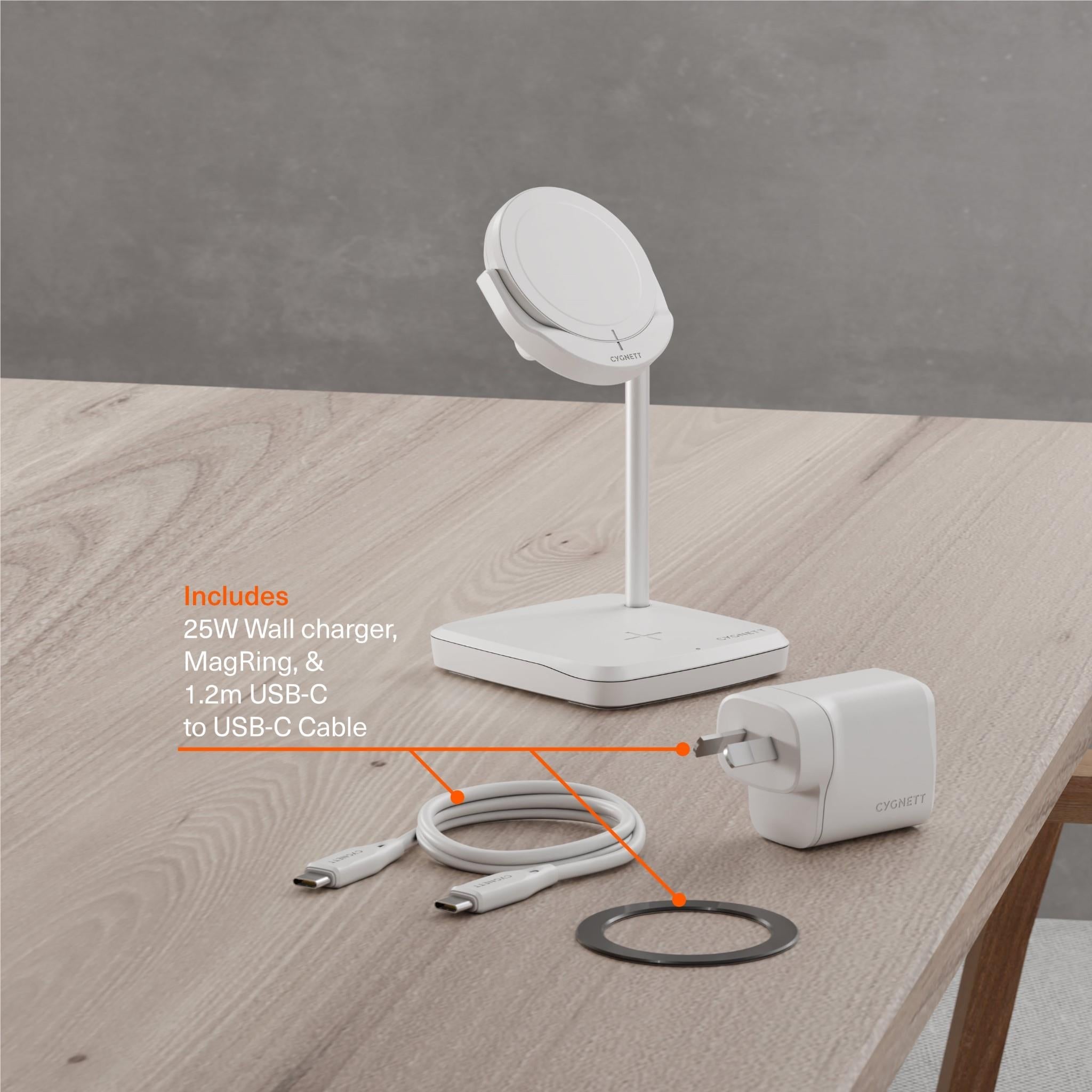 Cygnett Qi2.0 2-in-1 Wireless Chargebase (White)