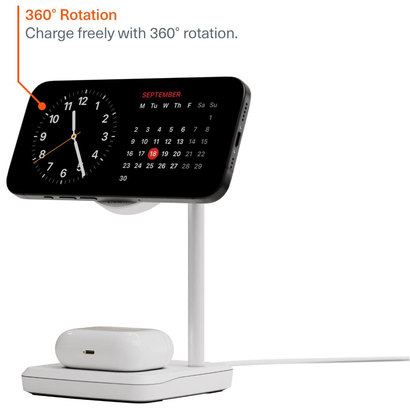 Cygnett Qi2.0 2-in-1 Wireless Chargebase (White)