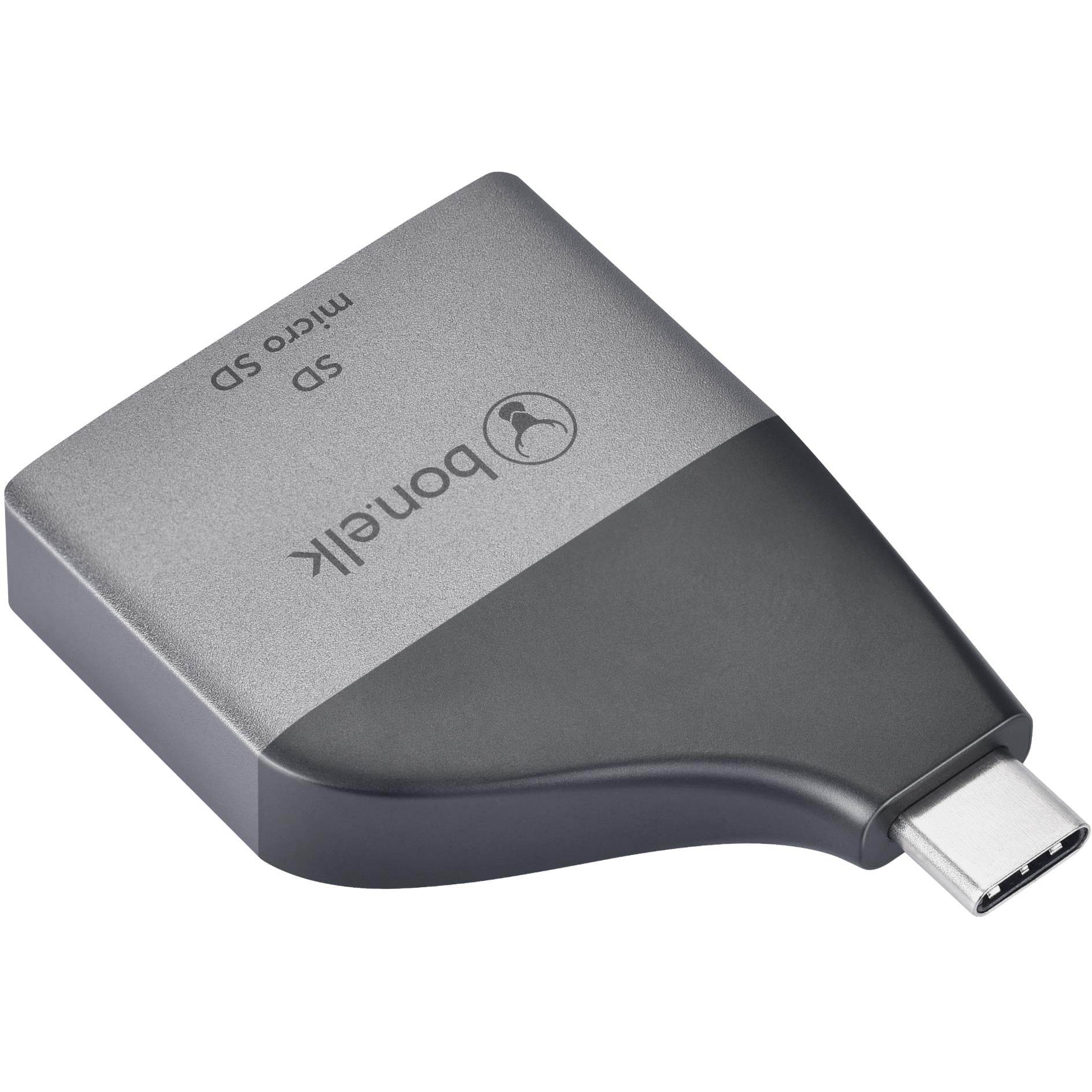 Bonelk USB-C to microSD/SD Card Reader (Grey)