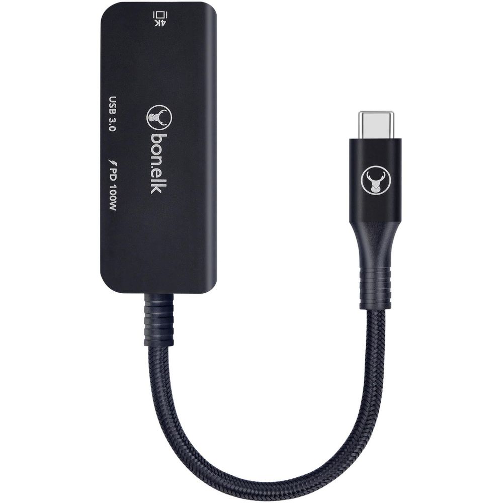 Bonelk Long-life USB-C 3 in 1 Multiport Hub (Black)