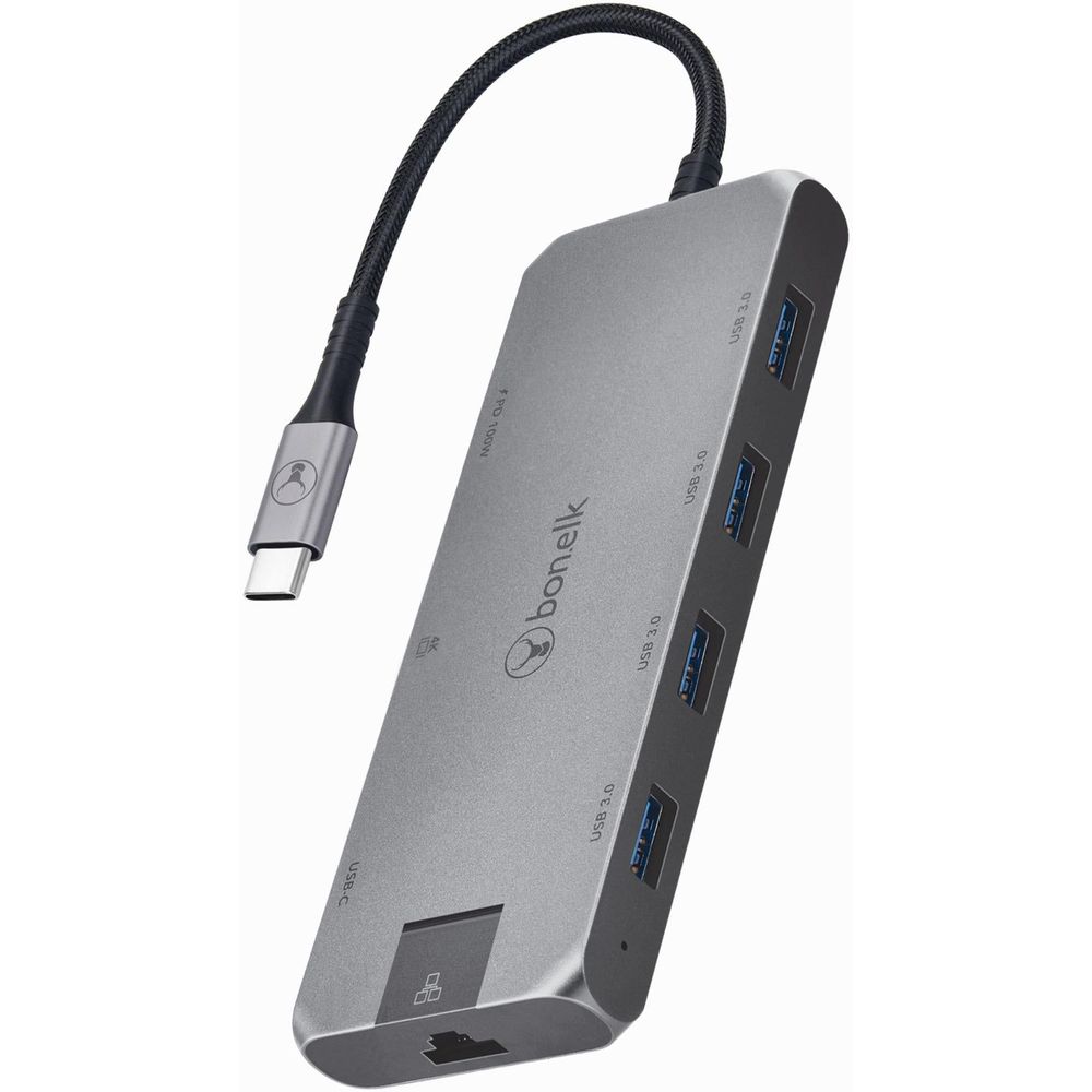 Bonelk Long-life 8-in-1 Multiport USB-C Hub (Space Grey)