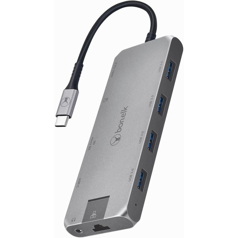 Bonelk Long-life 11-in-1 Multiport USB-C Hub (Space Grey)
