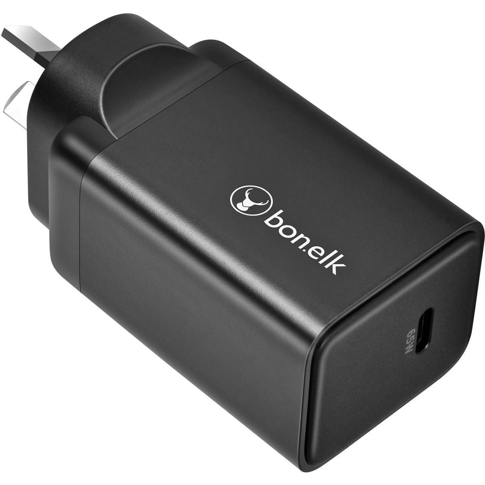Bonelk 65W PD 3.0 USB-C GaN Wall Charger (Black)